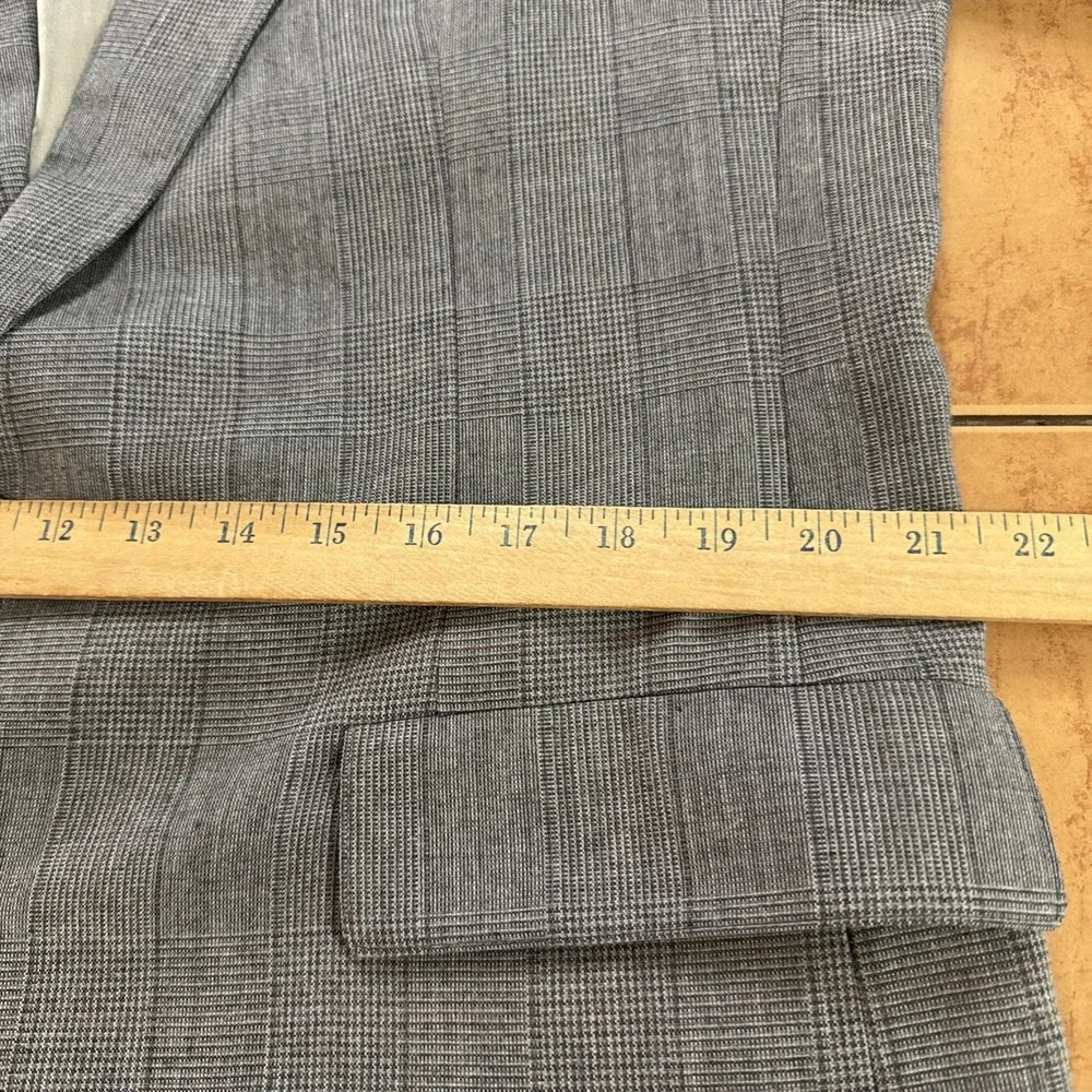 Vintage Lacrosse 2 Piece Suit Mens Sz 42L Pants 36 x 30 Gray Glen Plaid USA Made